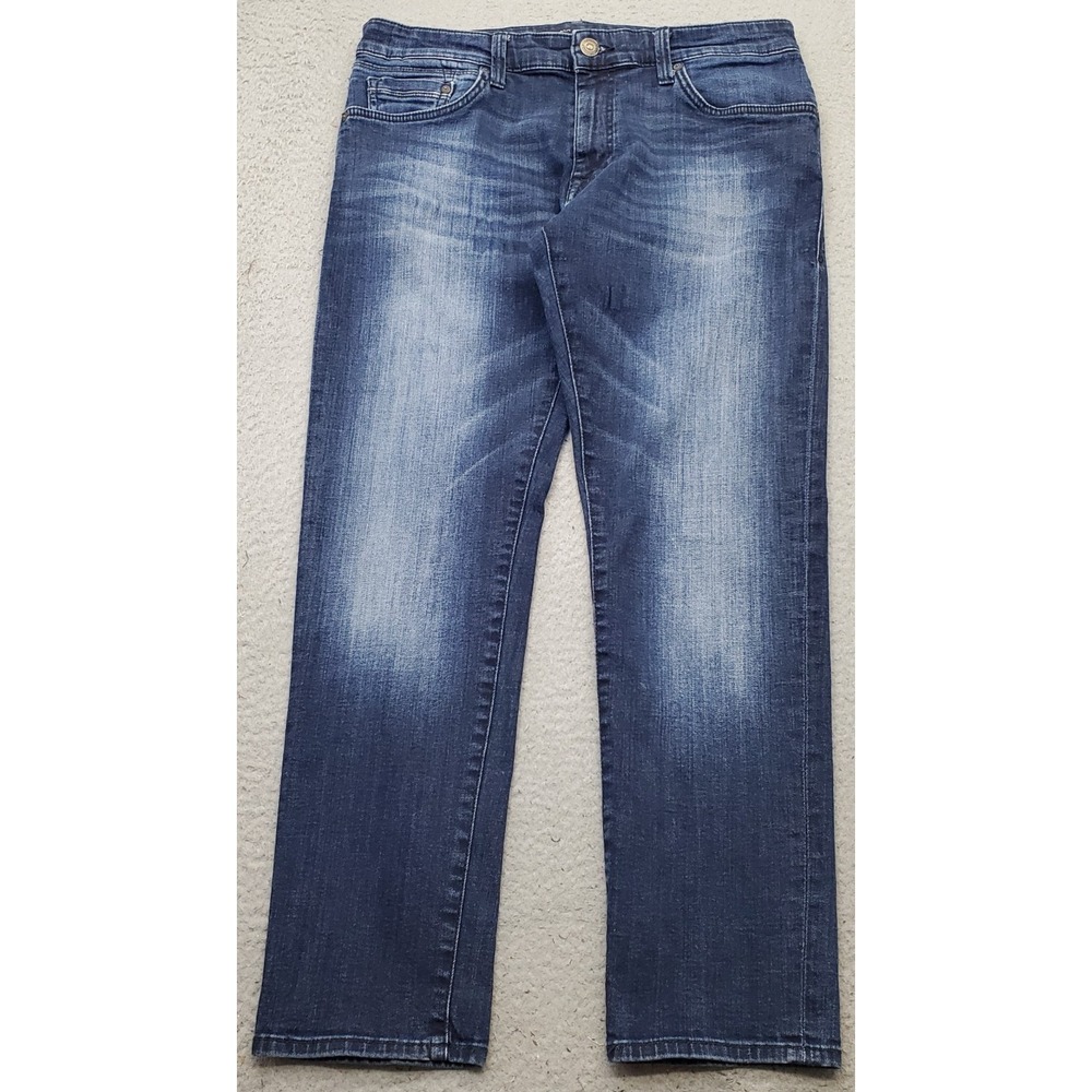 Mavi Jeans Mens 34x30 Blue Denim Faded Stretch Relaxed Fit Straight Leg Grunge